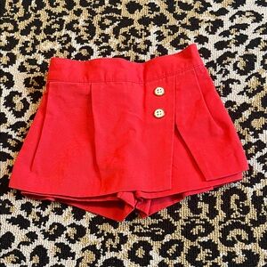 Janie and Jack Red Skorts with Button Detail